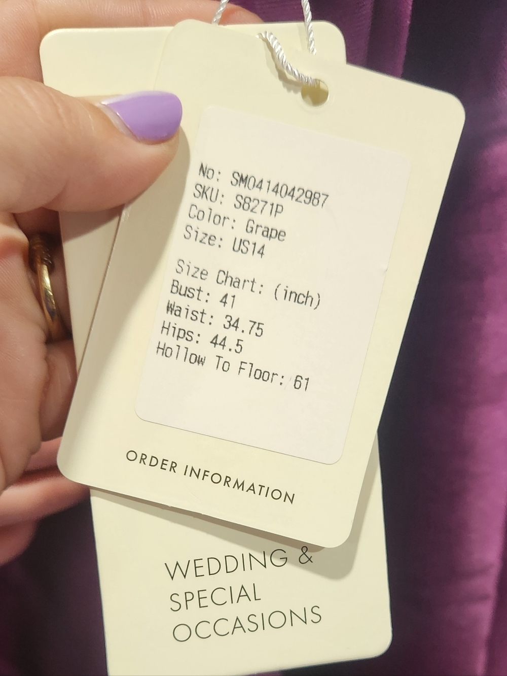 Grape Purple Special Occasion Dress